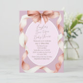 Pretty Pink Bow Boutique Baby Shower Kaart (Staand voorkant)