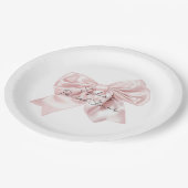 Pretty Pink Bow Bridal Shower Papieren Bordje (Gekanteld)