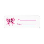 Pretty Pink Bow Ornament Christmas Etiket (Voorkant)
