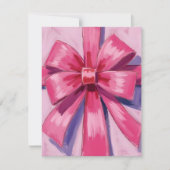 Pretty Pink Bow Ribbon Watercolor Card (Voorkant)