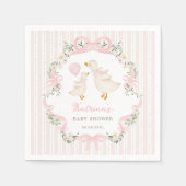 Pretty Pink Bow Silly Goose Girl Baby Shower Servet (Voorkant)