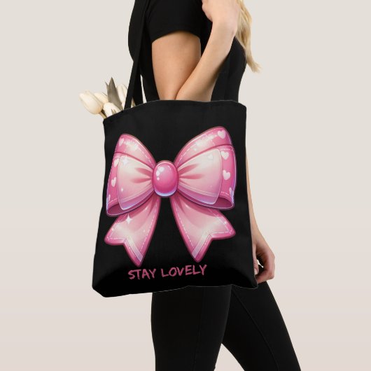 Pretty Pink Bow Tote Bag (Dichtbij)
