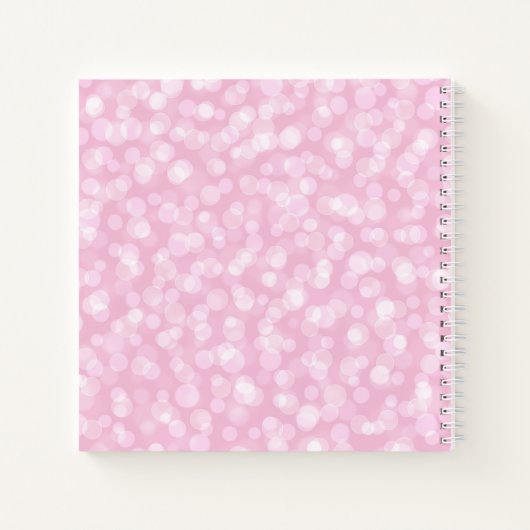 Pretty Pink Bubbles Monogram Square Notitieboek (Achterkant)