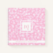 Pretty Pink Bubbles Monogram Square Notitieboek (Voorkant)