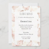 Pretty Pink Butterflies Birthday   Kaart (Voorkant)