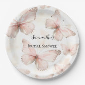 Pretty Pink Butterflies Bridal Shower Papieren Bordje (Voorkant)