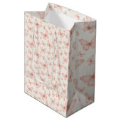 Pretty pink butterflies medium cadeauzakje (Voorkant Gekanteld)