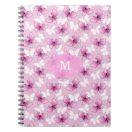 Pretty Pink Butterfly Kawaii Spiral Notebook Notitieboek