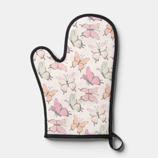 Pretty Pink Butterfly Pattern Ovenwant (Voorkant)