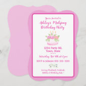 Pretty Pink Cake Mahjong Birthday Party Invitation Kaart (Voorkant / Achterkant)