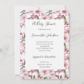 Pretty Pink Cherry Blossom Floral Baby Shower Kaart (Voorkant)