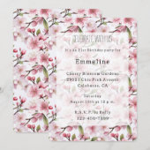 Pretty Pink Cherry Blossom Floral Birthday Kaart (Voorkant / Achterkant)