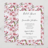 Pretty Pink Cherry Blossom Floral Bridal Shower Kaart (Voorkant / Achterkant)