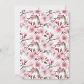 Pretty Pink Cherry Blossom Floral Bridal Shower Kaart (Achterkant)