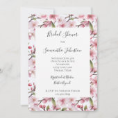 Pretty Pink Cherry Blossom Floral Bridal Shower Kaart (Voorkant)