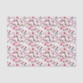 Pretty Pink Cherry Blossom Flowers Bridal Shower Tissuepapier (Voorkant)