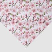 Pretty Pink Cherry Blossom Flowers Bridal Shower Tissuepapier (Detail)