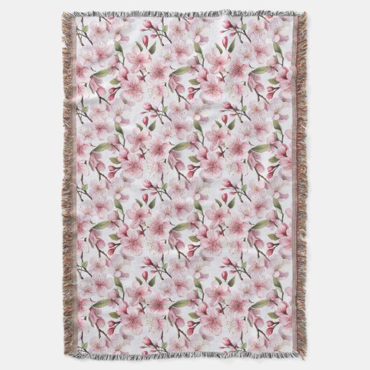 Pretty Pink Cherry Blossom Flowers Deken (Voorkant Verticaal)