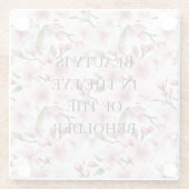 Pretty Pink Cherry Blossom Flowers Glazen Onderzetter (Achterkant)