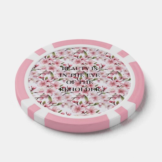 Pretty Pink Cherry Blossom Flowers Poker Chips (Enkel)