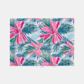 Pretty Pink Coquette Bow And Tree Sprig Pattern Fleece Deken (Voorkant (Horizontaal))