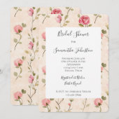 Pretty Pink Cream Roses Floral Bridal Shower Kaart (Voorkant / Achterkant)