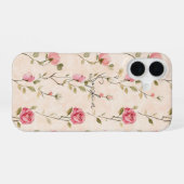 Pretty Pink Cream Roses Floral iPhone 16 Hoesje (Achterkant horizontaal)