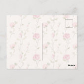 Pretty Pink Cream Roses Floral Thinking of you Briefkaart (Achterkant)