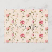 Pretty Pink Cream Roses Floral Thinking of you Briefkaart (Voorkant)