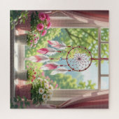 Pretty Pink Dreamcatcher and Plants Window Sill Legpuzzel (Horizontaal)