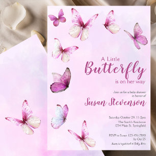 Pretty Pink Een Klein Vlindertje Baby Shower Kaart