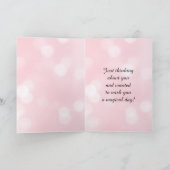 Pretty Pink Elven Fairy & Dragon | Thinking of You Kaart (Binnen)