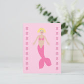 Pretty Pink Fantasy Zeemeermin Briefkaart (Staand voorkant)