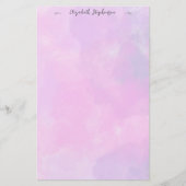 Pretty pink feminine watercolor custom name briefpapier (Voorkant)