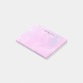 Pretty pink feminine watercolor custom name post-it® notes (Schuin)