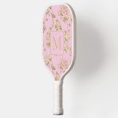 Pretty Pink Floral custom monogram ladies  Pickleball Paddle (Links)