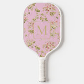 Pretty Pink Floral custom monogram ladies  Pickleball Paddle (Voorkant)