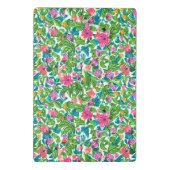 Pretty pink floral pattern greenery leaves Modern Mini Klembord (Achterkant)