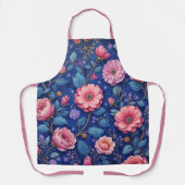 Pretty pink floral pattern schort (Voorkant)