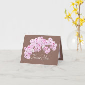 Pretty Pink Floral Thank You Botanical Flowers Kaart (Gele Bloem)