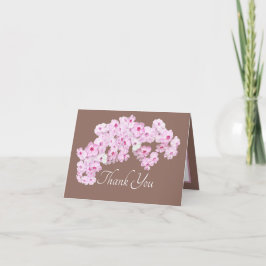 Pretty Pink Floral Thank You Botanical Flowers Kaart