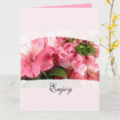Pretty Pink Flower Folded Greeting Card Kaart (Gele Bloem)