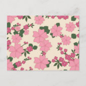 Pretty Pink Flower Pattern Briefkaart (Voorkant)