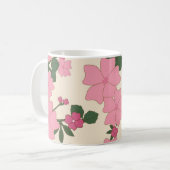 Pretty Pink Flower Pattern Koffiemok (Voorkant links)