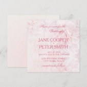 Pretty pink flowers Budget Wedding Invitation Kaart (Voorkant / Achterkant)