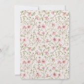 Pretty Pink Flowers Romantic Wedding Kaart (Achterkant)
