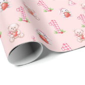 Pretty Pink Gingham, Bunnies and Bears! Cadeaupapier (Rol Hoek)