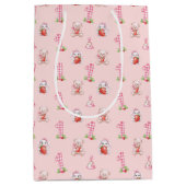 Pretty Pink Gingham, Bunnies and Bears! Medium Cadeauzakje (Voorkant)