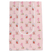 Pretty Pink Gingham, Bunnies and Bears! Medium Cadeauzakje (Achterkant)