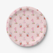 Pretty Pink Gingham, Bunnies and Bears! Papieren Bordje (Voorkant)